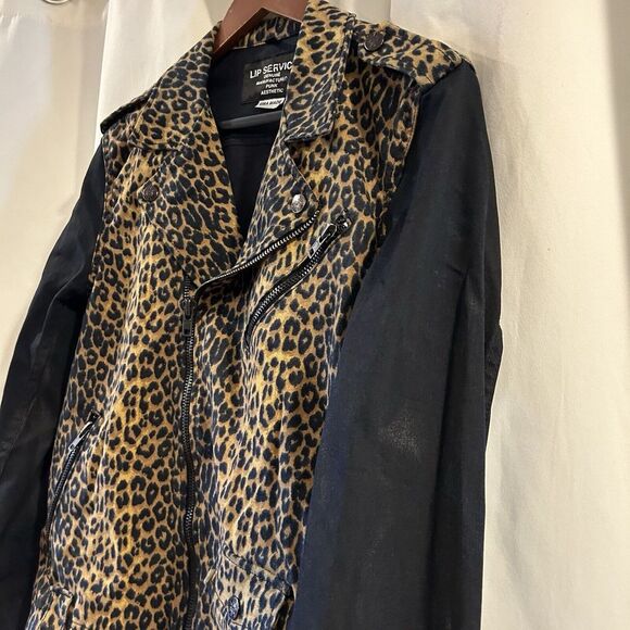 Lip Service Cheeta Print Grunge Jacket Size Large - Picture 3 of 8